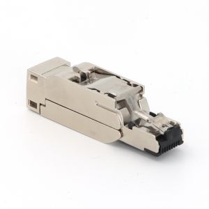 RJ45 Wireable Field Assembly Connector Straight 8 Pin Metal Housing