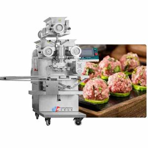 PLC 2KW Industrial Meatball Maker Automatic Encrusting Machine High Accurate