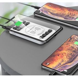 Wireless Portable power bank with Qi, sucktion 10,000mah, 5W for iPhone,Samsung