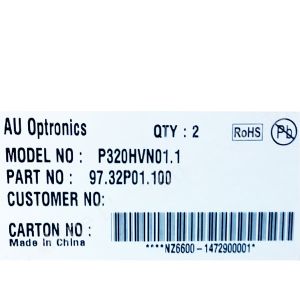 AUO 32.0 Inch TFT LCD Monitor RGB 1920X1080 FHD IPS P320HVN01.1 For Digital