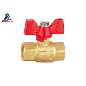 China HPb 57 Butterfly Forged Ball Valve Compression 15mm Red Aluminum Handle on sale