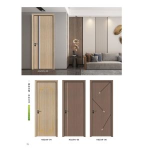 Cheap Customizable Eco Friendly Solid WPC Door With Wood Grain Veneer Anti Termite for sale