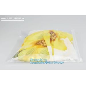 plastic bag with zip lock for cosmetic, slide lock poly bag, standing up zip