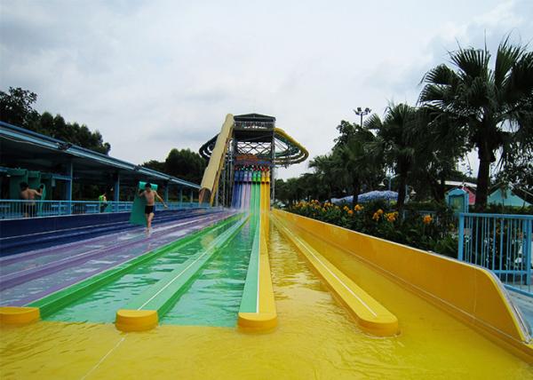 Quality Multi Lane Racing Rainbow Water Slide Fiberglass Outdoor Spray Park Games Equipment wholesale