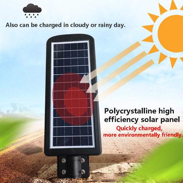 ABS Case All In One LED Solar Street Light With Lithium Iron Phosphate Battery