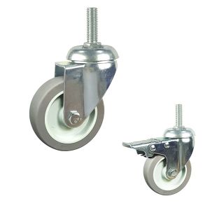 Cheap 3inch Grey Wheel Threaded Stem Swivel Head TPR Light Duty Casters for sale