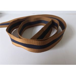 3.5cm Polyester Webbing Tape Brown Blue Color Twill Soft Breathable Inelastic