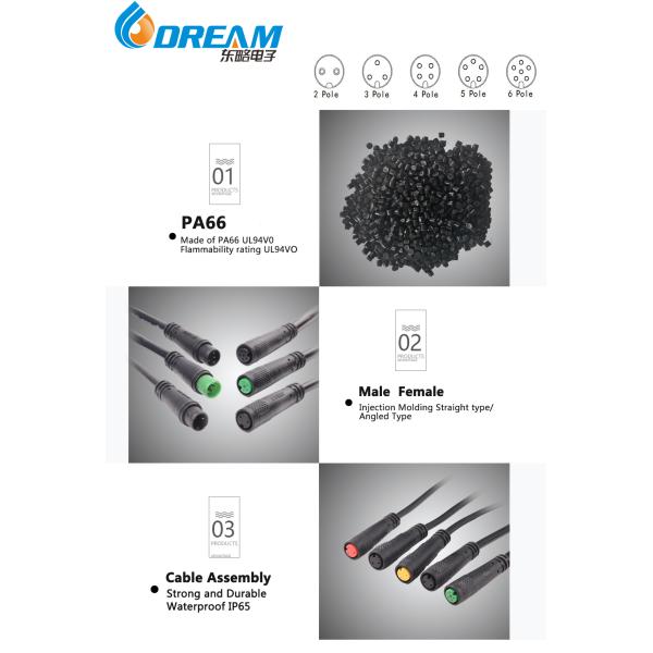 M6 M7 M8 Ebike E-Bike Electric Bicycle Waterproof Connectors 4 Pin Round Connector