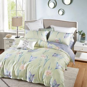 100% Tencel Luxury Silky Soft Bedding Set 300TC Printed Fabric Quilt Cover
