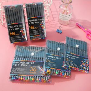 Watercolor Art Marker Pen Set of 12 Fine Point Markers for Writing and Fineliner