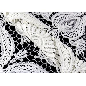 Heavy Embroidey Polyester Lace Fabric With French Venice Guipure DTM Azo Free