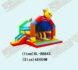 Safe Inflatable Obstacles Course With Some Cartoon Patterns