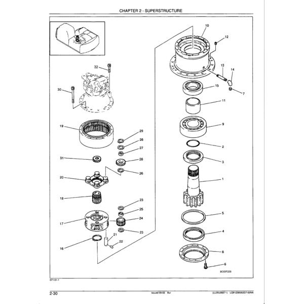 Excavator SK235SR Swing Device SK230-6 Swing Reduction Gearbox LQ32W00009F1