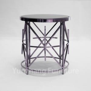 China Mult Structure Home Furniture Side Table 201 Stainless Steel Marble / Glass Top on sale