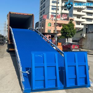 Cheap 10T-10M Customized Blue Loading And Unloading Goods Hydraulic Dock Ramp Product Details for sale