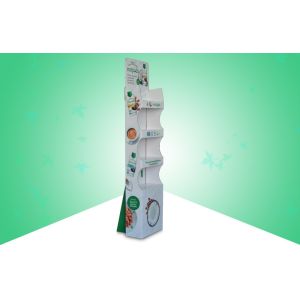 Easy Built Up Corrugated Floor Displays Promoting Foods With Glossy PP