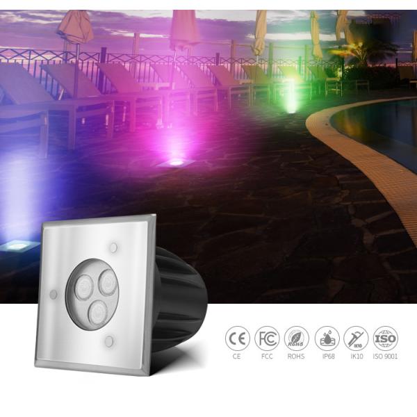 Outdoor IP68 waterproof Square Garden Adjustable Angle 3 Watt LED Ground Lights