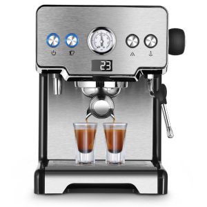 High Power Espresso Cappuccino Latte Machine With Italian Pump Hot Water