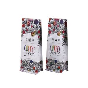 Block Bottom Coffee Plastic Packaging Pouch With Printing