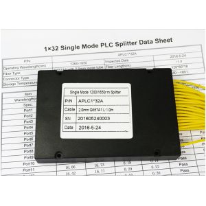 1 * 32 Single Mode Fiber Splitter , Planar Lightwave Circuit Splitter