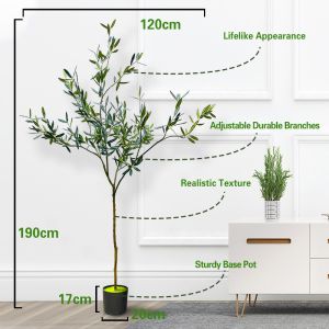 195cm Artificial Olive Tree Light Decoration Restarant Bonsai Evergreen Fabric