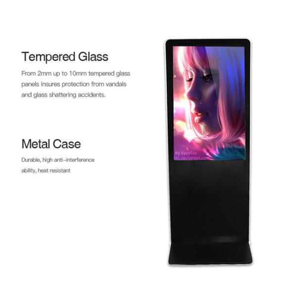 6ms 32 Inch Touch Screen Kiosk Floor Stand Digital Signage 3840*2160