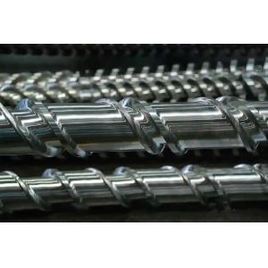 Plastic Extrusion PE PS PC ABS PET PP PVC Conical Twin Screw Barrel Parallel