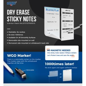 168*230 mm Sticky Dry Erase Board ISO9001 With No Residue Adhesive Tape