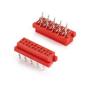 2.54mm Pitch IDC Plug PCB Connector Straight TYPE Micro Match Red Cable Male
