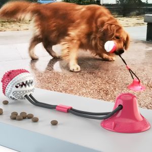 Durable TPR Pet Chew Toy with Suction Cup - Interactive Dog Treat Dispensing