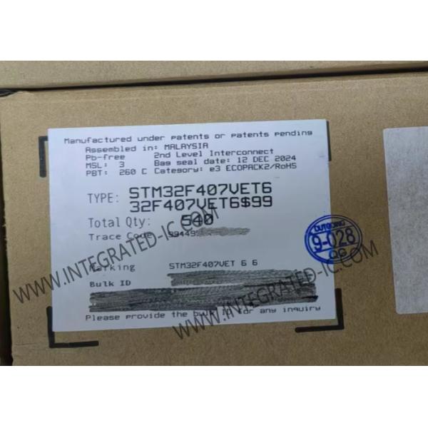 512Kbytes Integrated Circuit Chip STM32F407VET6 168MHz Arm Cortex M4 Core