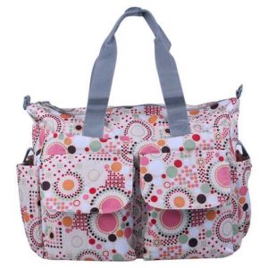 Flower Patterned Mummy Custom Promotional Bags Polyester With Outside Pockets