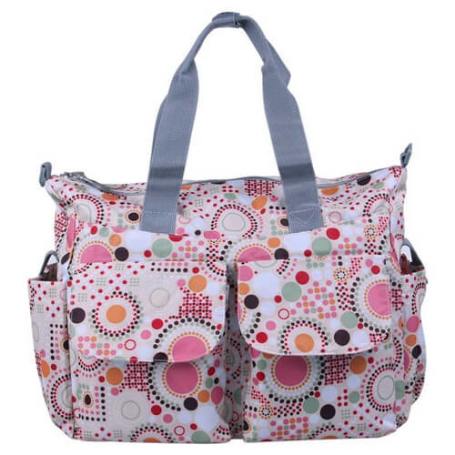 Quality Flower Patterned Mummy Custom Promotional Bags Polyester With Outside Pockets wholesale