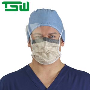 China Non Sterile 3 Ply Nonwoven Face Mask With Eyes Shield on sale