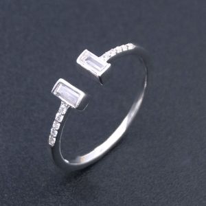 Round Big Cubic Zirconia Rings / Thinner Pure 925 Sterling Silver Solitaire Ring