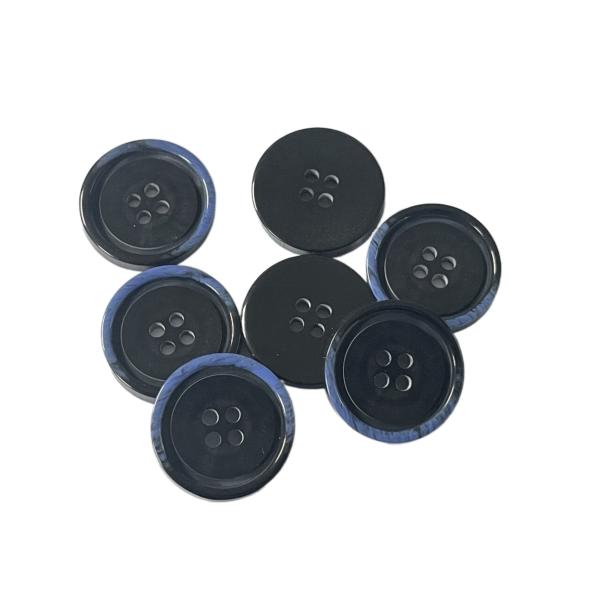 Sewing Plastic Diy Resin Buttons With Faux Horn Half Blue Rim Chalk Back In 32L 4 Hole