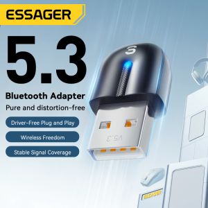 ESSAGER ES-BT13 USB A To Bluetooth Adapter V5.3 With 10m-20m Transmission Range