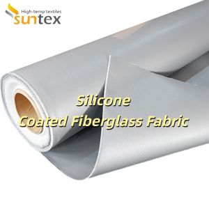 China Flexible Heat Resistant Silicone Coated Fiberglass Fabric with 260℃ Continuous Thermal Protection 0.3mm Thickness and 400 g/sqm Weight on sale