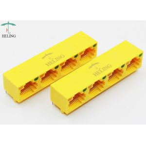 R/A 1x4 Ports Right Angle RJ45 Connector MJ5688L-Y014-BRNL2 125VAC