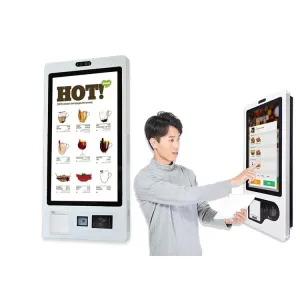 Restaurant Self Service Order Payment Kiosk 23inch Touch Screen Desktop Crtly