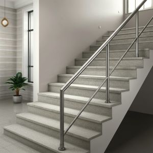 Space-Efficient Stainless Steel Handrails for Narrow Staircases