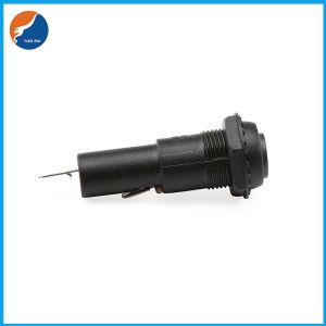 R3-44 Black Panel Mount 6x30mm Fuse Socket Glass Tube Fuse Holder