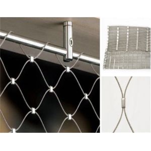 Pure 316 Stainless Steel Material Wire Rope Mesh 50m Length As Safety Net