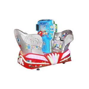 Colorful LED Kiddie Ride Machine For Double Players Music Throne Swing Car