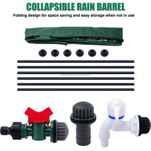 Extra Stable 250L Portable Water Collector Rain Barrel for Waterproof Rain