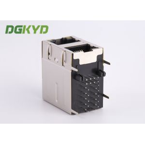 Dual deck 2 Port RJ45 Multiple Port Connectors with 1000base Transformer OEM ODM