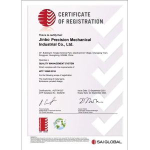 Sinbo Precision Mechanical Co., Ltd. Certifications