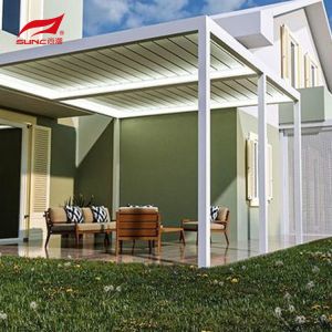 Outdoor Aluminium Alloy 6063 Louvered Pergola With IP67 Testing And Drainage System