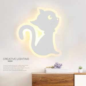 Simple Modern Bedroom Bedside LED Wall Lamp Creative Aisle Lamp cat wall lamp