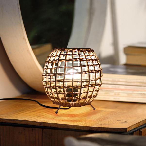 small Creative rattan ball table lamp Rattan art rattan woven bedroom decorative